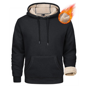 Conjunto de Sudadera con capucha de lana de alta calidad para hombre, sudadera de gran tamaño, chándal con logotipo personalizado, ropa de calle de invierno - Product Image 4
