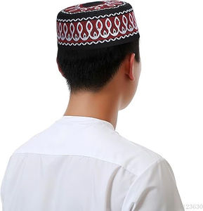 Chapeau de prière musulman islamique imperméable OEM pour hommes, Kufi, couvre-chef, foulard du Ramadan, 100% coton, meilleure qualité, vente en gros, Topi - Product Image 4