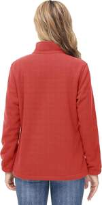 Chaqueta de lana Polar suave de talla grande para mujer, tela de algodón ligera transpirable, cierre de cremallera, diseño estampado para invierno al aire libre - Product Image 3