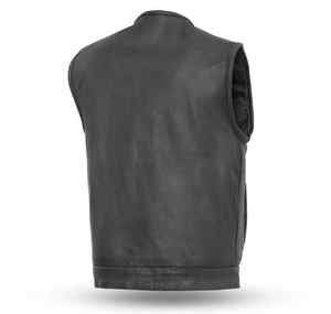 Chaleco de Cuero de Motocicleta Personalizado para Hombre, Chaleco de Cuero Genuino de Grado A para Motociclista - Product Image 3