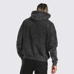 Sweat-shirt unisexe en coton surdimensionné de haute qualité, poids lourd, streetwear, impression personnalisée OEM, sweat-shirt à capuche - Product Image 2