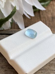 พลอยคาโบชองทรงเบาะพลอยสีฟ้าจากธรรมชาติมีความมันวาวแบบหลวมสำหรับทำเครื่องประดับ2.18กะรัต - Product Image 3