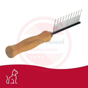 Cepillos DE ASEO contra pulgas para mascotas, peine profesional de acero inoxidable con mango de madera para perros - Product Image 3
