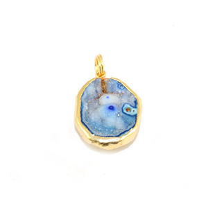 Colgante de Latón con Diseño Único de Geoda Druzy Morada, Forma Elegante, Bañado en Oro de 24K, Joyería de Moda para Mujer, Venta al por Mayor - Product Image 2