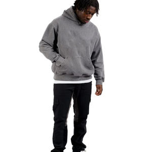 Suéter informal con capucha de algodón 100% de alta calidad para hombre, estilo de pecho de doble línea con logotipo de letra, sudaderas con capucha sueltas para la temporada de primavera - Product Image 4