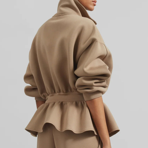 Ensemble veste et pantalon en molleton chaud à fermeture éclair au design élégant pour vêtements décontractés / Vente en gros de survêtement confortable en deux pièces OEM rare 2026 - Product Image 6