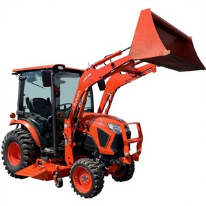 Tractor pequeño Kubota 2023 de 24.8HP con cortadora de césped y cargador frontal para trabajo agrícola y de jardinería - Product Image 1