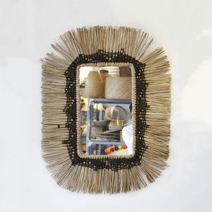 Produit vente chaude Jute jonc de mer salle de bain miroir décor miroirs décoration mur naturel sûr osier décors à la maison luxe - Product Image 5