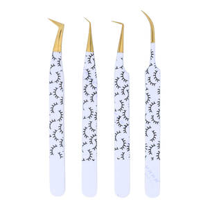 Pinces à épiler pour extensions de cils Diamond Grip, courbées, angulaires, semi-courbées, haute précision, antistatiques, extensions de cils - Product Image 1