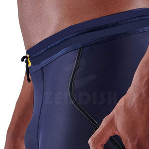 Shorts de compression mi-longue sportifs pour hommes, modèle 2025, dernière conception, taille élastique, motif uni, pour la course à pied, prix de gros - Product Image 5