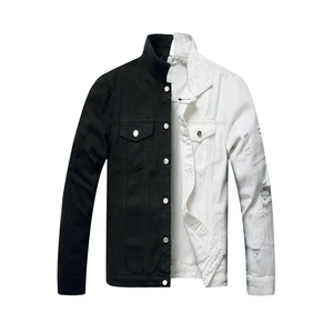Veste décontractée unisexe en toile de coton denim délavée à l'acide, camouflage, printemps, avec fermeture éclair et poches, fabrication OEM sur mesure de haute qualité - Product Image 1