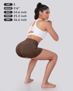 Shorts de yoga, shorts deportivos de cintura alta de secado rápido con espalda en forma de V, ropa para correr y hacer ejercicio al aire libre para mujer - Product Image 4