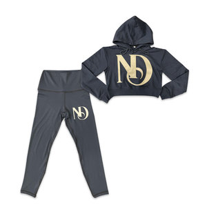 Custom Women Jogger Pantalones de chándal y Crop Top Hoodie Set Chándal - Product Image 1