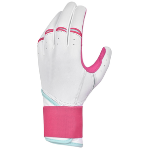 Gants de frappe de baseball professionnels en cuir, ambidextres, respirants, légers, confortables, durables, couleur rose, manchette longue - Product Image 5
