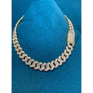 SHREYA DIAM Moissanite Necklace-18MM Round VVS Miami Cuban Link <b>Chain</b> 925 <b>Silver</b> Rhodium Plated Unisex with Custom Box Clasp - Product Image 2