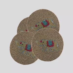 Sous-verres perlés personnalisables Pendentifs de crémaillères Sous-verres perlés personnalisés pour bar d'intérieur Sous-verres perlés d'inspiration vintage - Product Image 3