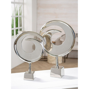 Escultura moderna de hoja de Metal dorado en soporte Arte de mesa decorativo de aluminio de arena de lujo para un diseño único de hoja de estanque dorado - Product Image 5