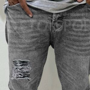 Jeans de rue haute pour hommes, nouvelle mode, pantalons droits et réguliers en denim de travail, grande taille, tricotés et brodés, vente en gros personnalisée - Product Image 5