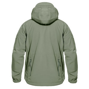 Chaqueta Deportiva Casual para Hombre, Cortavientos, de Softshell, con Forro Polar, Estampado Reflectante, Cierre de Cremallera, para Senderismo, Invierno, con Capucha - Product Image 6