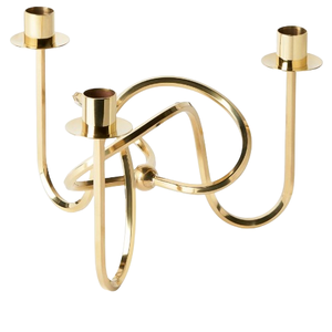 Portavelas decorativo de mesa de Metal dorado hecho a mano para eventos en casa bodas Nochebuena hecho en India - Product Image 4