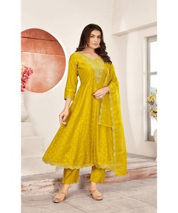 Salwar Kameez-Costume trois pièces indien pakistanais en coton imprimé et cousu pour femmes avec Dupatta Casual Wear Modest - Product Image 2