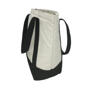 Bolso tote de lona de algodón blanco liso vintage reciclable reutilizable con logotipo impreso personalizado muchos bolsillos en el interior para promoción de viajes - Product Image 2