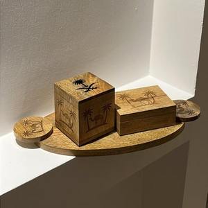 Ensemble de brûleur à encens en bois peint traditionnel arabe, Mubakhar Oud Bakhoor, plateau, décoration de la maison, au meilleur prix - Product Image 1