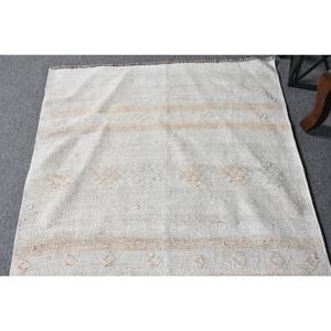 2.6x9.7 ft Turkish <b>Rug</b>, Vintage <b>Runner</b> <b>Rug</b>, White Floral Wool <b>Rug</b> - Product Image 3