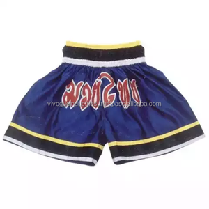 Boxing Shorts MMA Shorts Professional Kickboxing Training <b>Trunks</b> Unisex Muay Thai Shorts Front Logo 100% Polyester Durable - Product Image 4