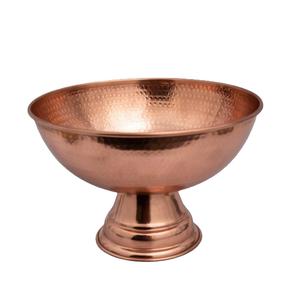 Bol à glace à champagne plaqué cuivre en métal de forme ronde avec base Bol à champagne à vin et refroidisseur Artisanat - Product Image 5