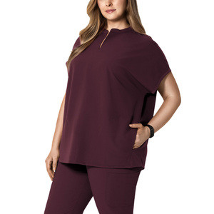 Tenues d'hôpital pour femmes avec logo personnalisé, ensembles d'uniformes Dolman grande taille, matière en jersey extensible chirurgicale, détection directe des aiguilles - Product Image 5
