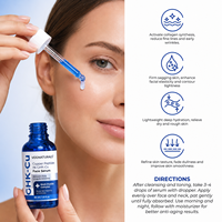 Sérum Peptidique au Cuivre GHK-Cu 1% Marque Blanche, Sérum Anti-Âge Polyvalent pour Visage, Cou et Cuir Chevelu, Lisse les Ridules et Améliore l'Éclat de la Peau