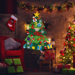 Decorazione natalizia bambino regalo <span class=keywords><strong>di</strong></span> <span class=keywords><strong>Natale</strong></span> in feltro <span class=keywords><strong>albero</strong></span> <span class=keywords><strong>di</strong></span> <span class=keywords><strong>natale</strong></span> con 33 pz ornamenti fai <span class=keywords><strong>da</strong></span> te appesa a <span class=keywords><strong>parete</strong></span> <span class=keywords><strong>albero</strong></span> <span class=keywords><strong>di</strong></span> <span class=keywords><strong>Natale</strong></span> - Product Image 3
