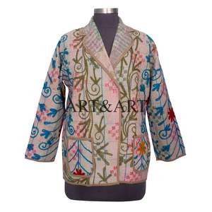 Nouvelle arrivée, veste indienne en coton fait main, patchwork multicolore, broderie kantha, écologique, style ethnique bohème pour un usage décontracté - Product Image 1
