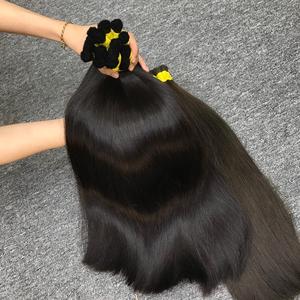 Superventas 100% Extensiones de cabello virgen vietnamita natural Calidad cruda sin procesar Máquina recta Trama doble 100g a granel - Product Image 5