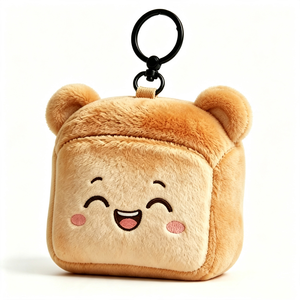 customized Plush Star plush keychain Toast plush keychain Cute star bag <b>charm</b> food plush <b>keyring</b> - Product Image 4