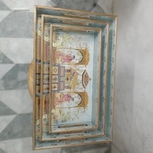 Plateau de service en bois poli à finition élégante avec bords surélevés pour hôtel, restaurant et usage domestique, plateau de service de style classique - Product Image 5