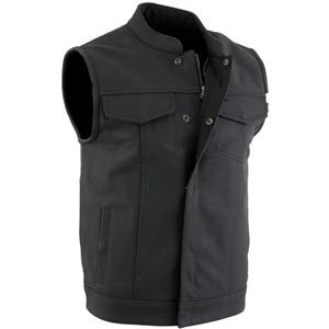 Chaleco de moto marrón Vintage para hombre, informal, de lona y cuero tejido, transpirable y elegante para trajes de invierno al aire libre - Product Image 3