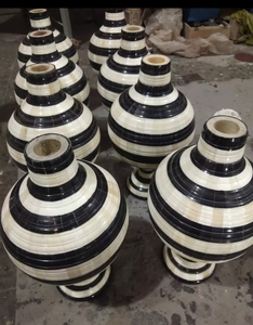 Vase à fleurs Lot de 3 vases à fleurs décoratifs en incrustation de bois et d'os avec pour les événements de mariage et la décoration intérieure élégante - Product Image 2