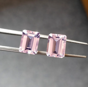 มอร์แกนไนท์จากลูกพีชสีชมพูธรรมชาติขนาด9x7พลอยอัญมณีเจียระไนแบบมรกตสำหรับทำเครื่องประดับ - Product Image 3