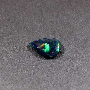 Natural Black Multi Fire <b>Opal</b> 16x10mm Pear Cabochon 3.35 Cts Loose Gemstone for Jewelry Making - Product Image 3