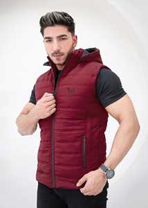 Veste en duvet de canard à col à capuche sans manches avec fermeture éclair complète Veste utilitaire pour vêtements d'extérieur unisexe Gilet bouffant de haute qualité - Product Image 5