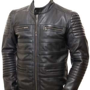 Veste en cuir 100% pour hommes en gros, couleur noire, exportée du Pakistan, design nouveau et tendance - Product Image 1