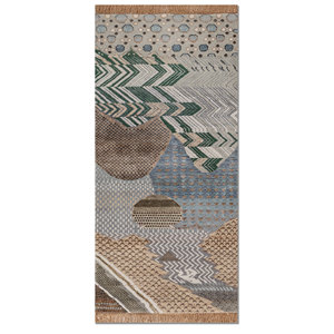 Manchaha Luxury Green Hand Knotted Wool Bamboo Silk Rug Abstract Floral Design Soft Washable Jute <b>Carpet</b> for Home for - Product Image 1