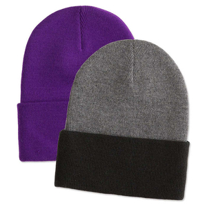 Jacquard venta al por mayor 100% acrílico cálido invierno sombrero logotipo personalizado bordado Beanie 70 colores sólidos en blanco liso gorro de punto - Product Image 1