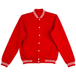 Factory Wholesale Custom Varsity Jacket OEM Design Breathable Windproof High Quality Men Embroidery Patch Front Genuine Leather - Product Image 1