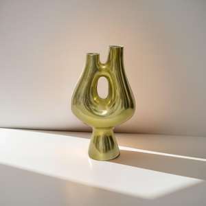 Florero de metal de aluminio de diseño moderno más vendido personalizado al por mayor para bodas y Pascua para exhibición de mesa - Product Image 4