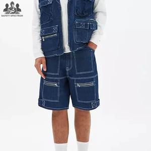 Shorts en jean décontractés pour hommes, coupe décontractée, fermeture boutonnée, séchage rapide, écologiques, pour l'été, la gym et la course, 100 % coton - Product Image 5