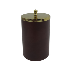 Wholesaler <b>Black</b> Finished Metal Round <b>Box</b> With Lid Brown Color Jar <b>Box</b> <b>for</b> Kitchen & Table Top Decoration Handmade Bulk - Product Image 1