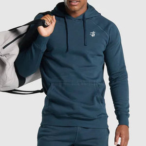 Sudaderas con capucha de gimnasio de invierno para hombre de alta calidad, sudadera de patrón sólido transpirable de secado rápido con cuello con capucha - Product Image 4